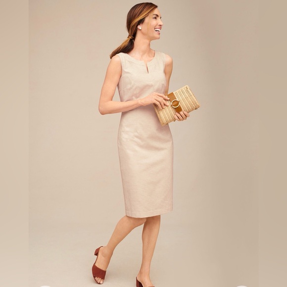 Talbots BISCAY FRESH STRIPE SHEATH DRESS SZ10P - Picture 2 of 7